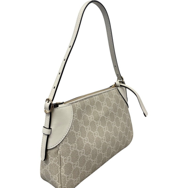 Women's GG Emblem Shoulder Handbag White