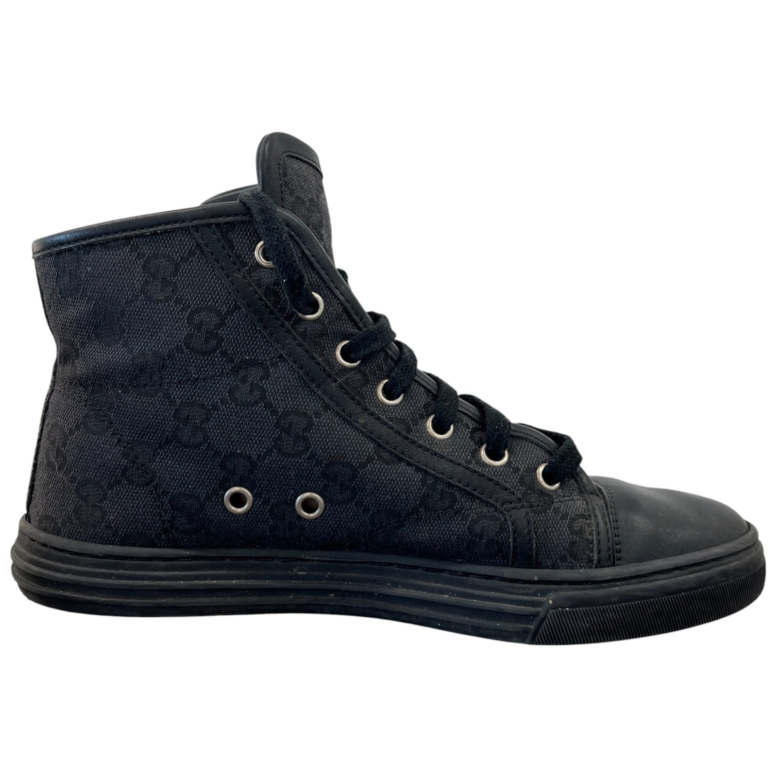 Women's Gg Monogram High Trainers Black Size EU 37 / UK 4 - Photo 4