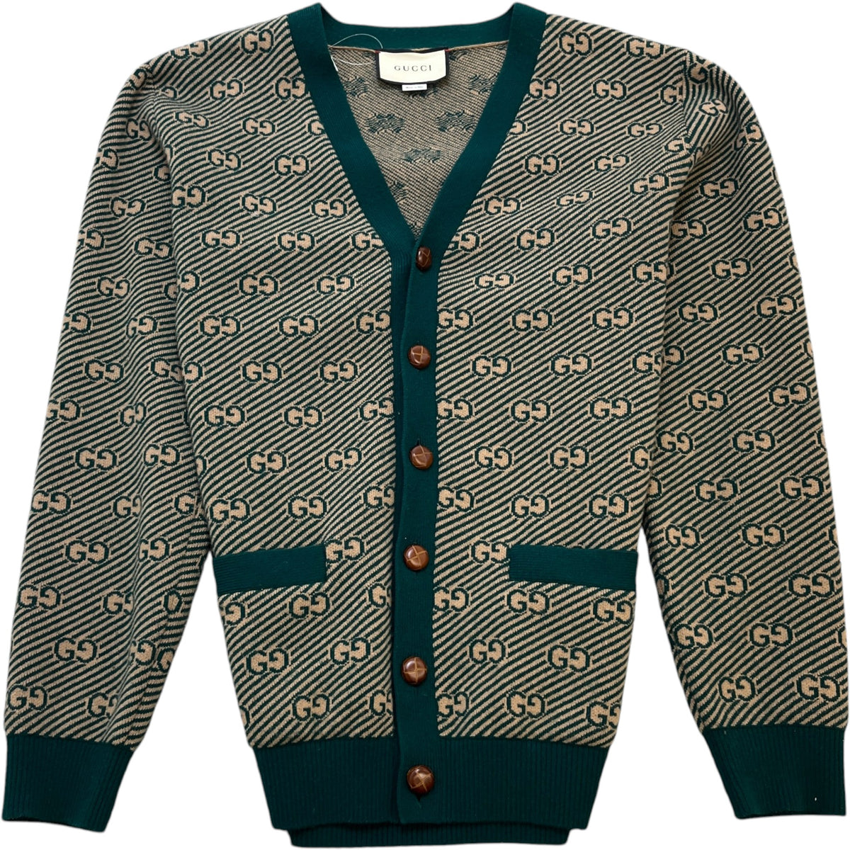 Men's GG Supreme Cardigan Green Size M - Photo 1