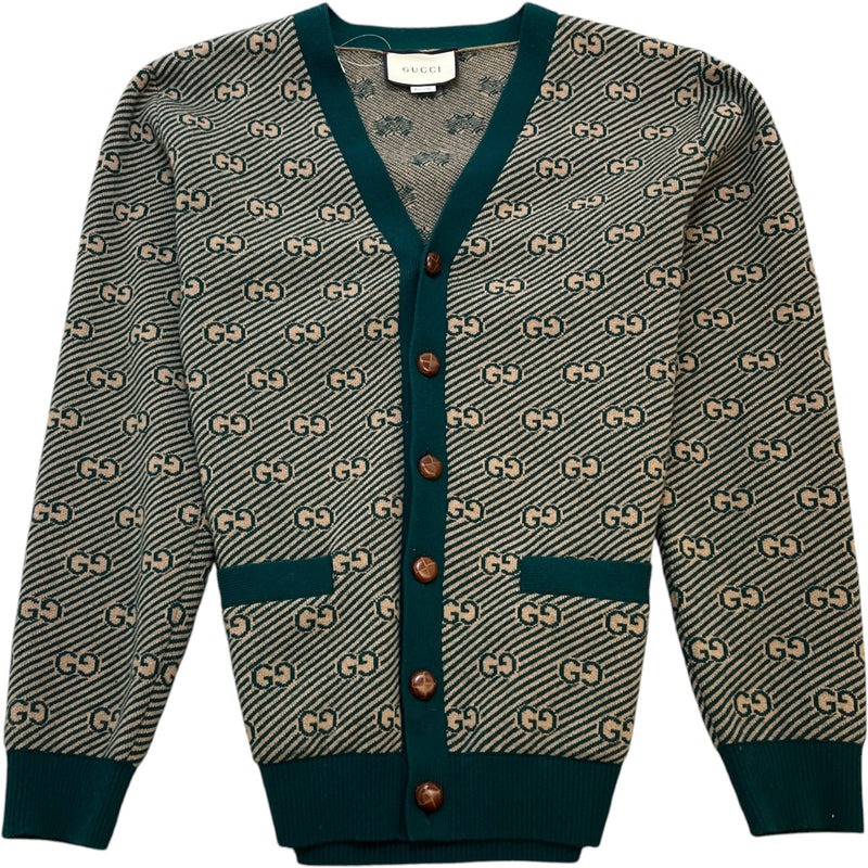 Men's GG Supreme Cardigan Green Size M
