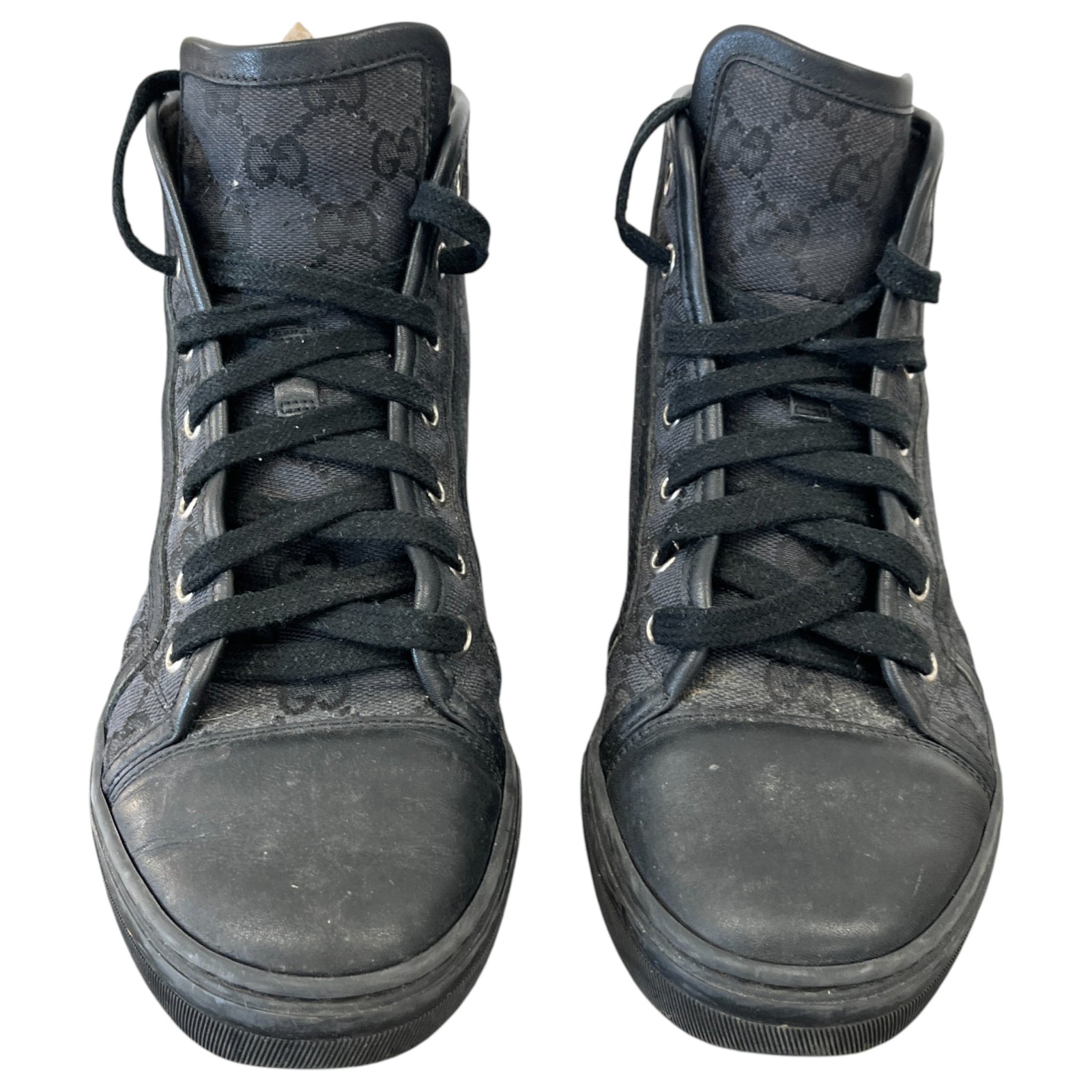 Women's Gg Monogram High Trainers Black Size EU 37 / UK 4 - Photo 6