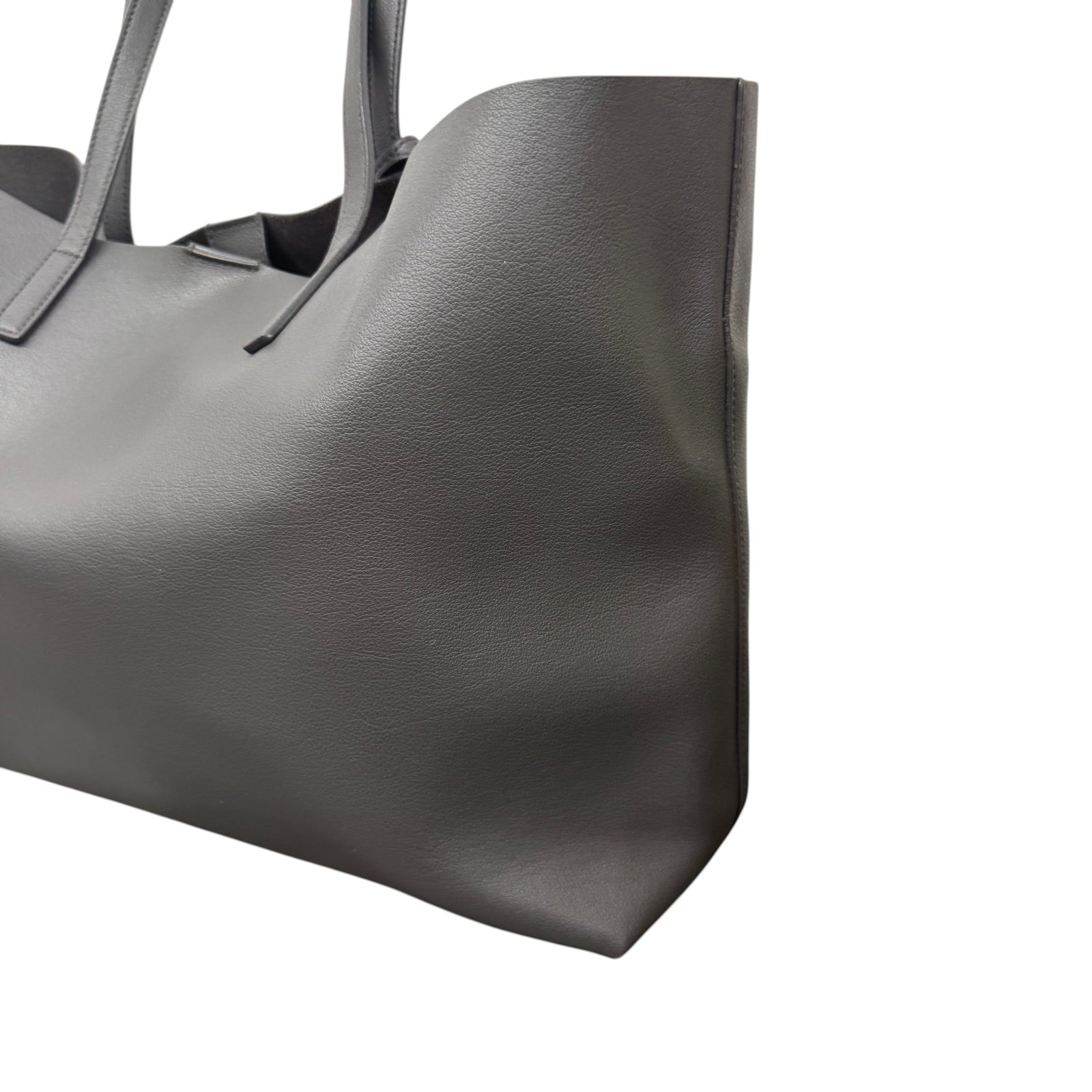 Women's East/West Leather Tote Handbag Grey - Photo 6