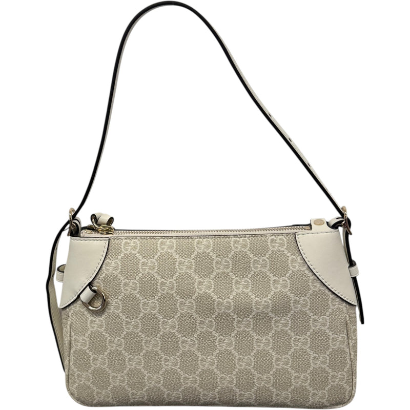 Women's GG Emblem Shoulder Handbag White