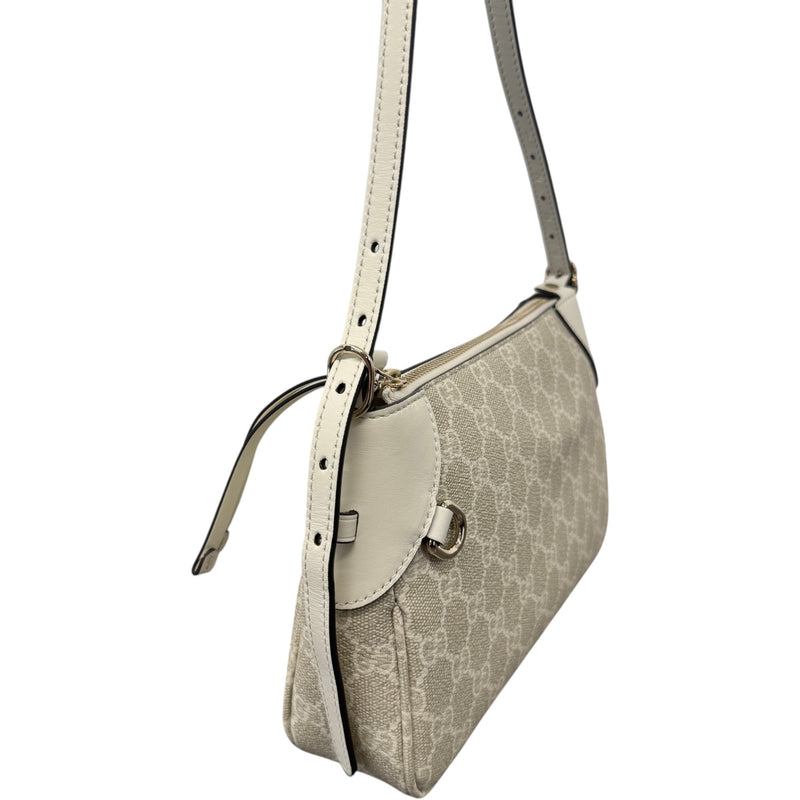 Women's GG Emblem Shoulder Handbag White