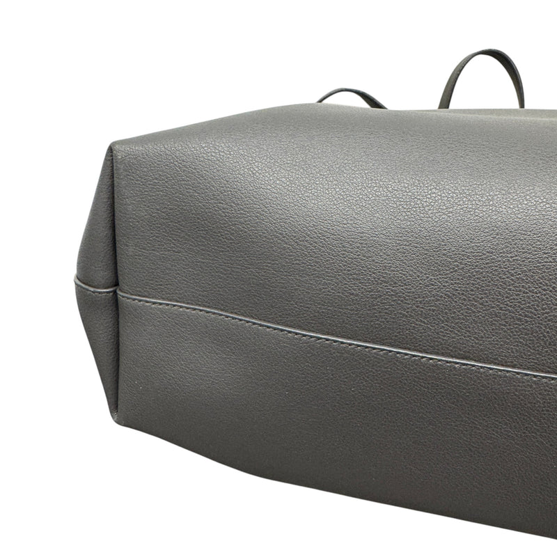 Women's East/West Leather Tote Handbag Grey