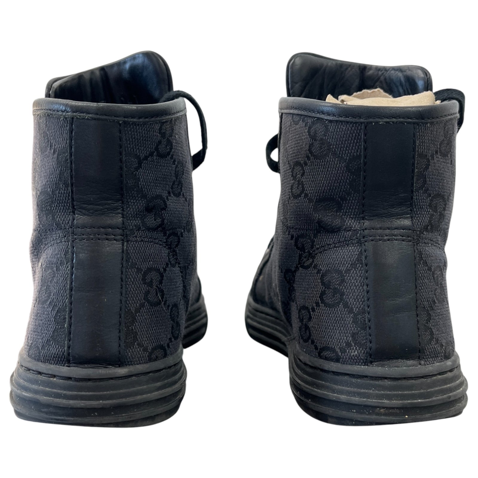 Women's Gg Monogram High Trainers Black Size EU 37 / UK 4 - Photo 7