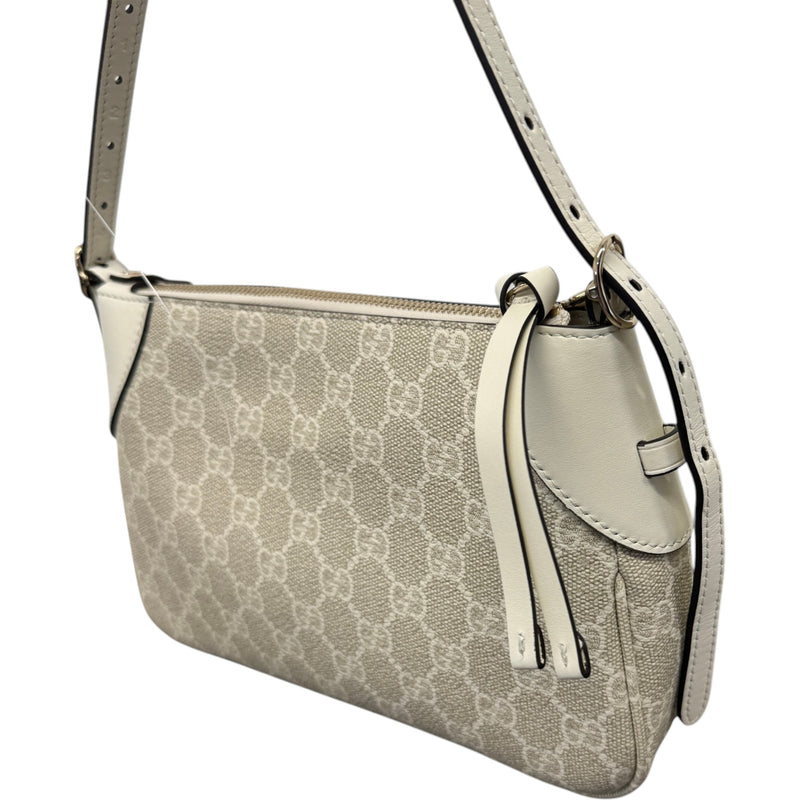 Women's GG Emblem Shoulder Handbag White