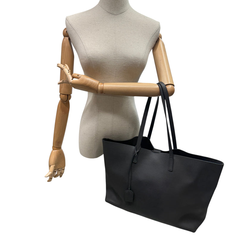 Women's East/West Leather Tote Handbag Grey