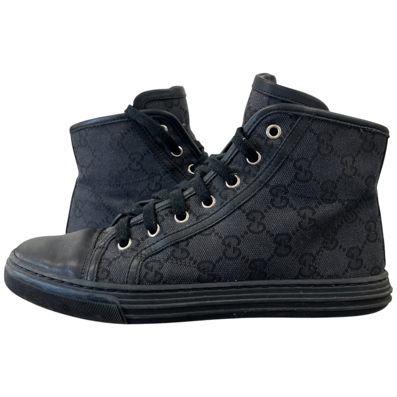 Women's Gg Monogram High Trainers Black Size EU 37 / UK 4 - Photo 3