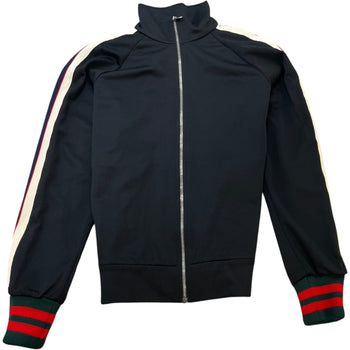 Men's Web Stripe Track Jacket Black Size M