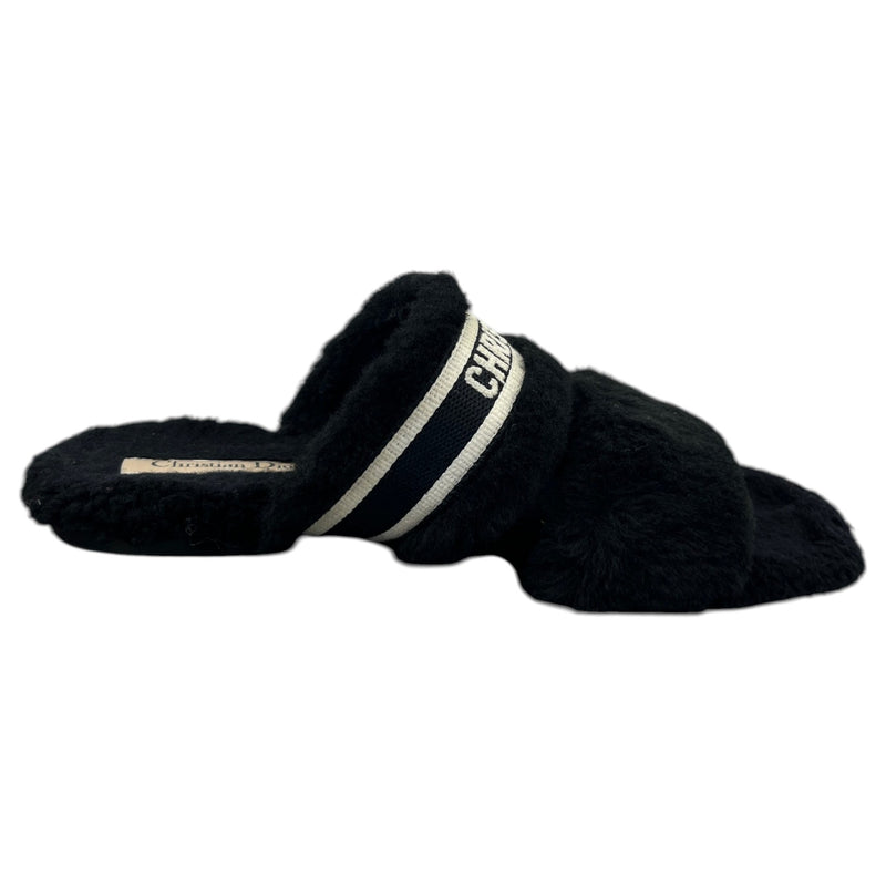 Women's Dway Shearling Slides Black Size UK 3.5 / EU 36.5