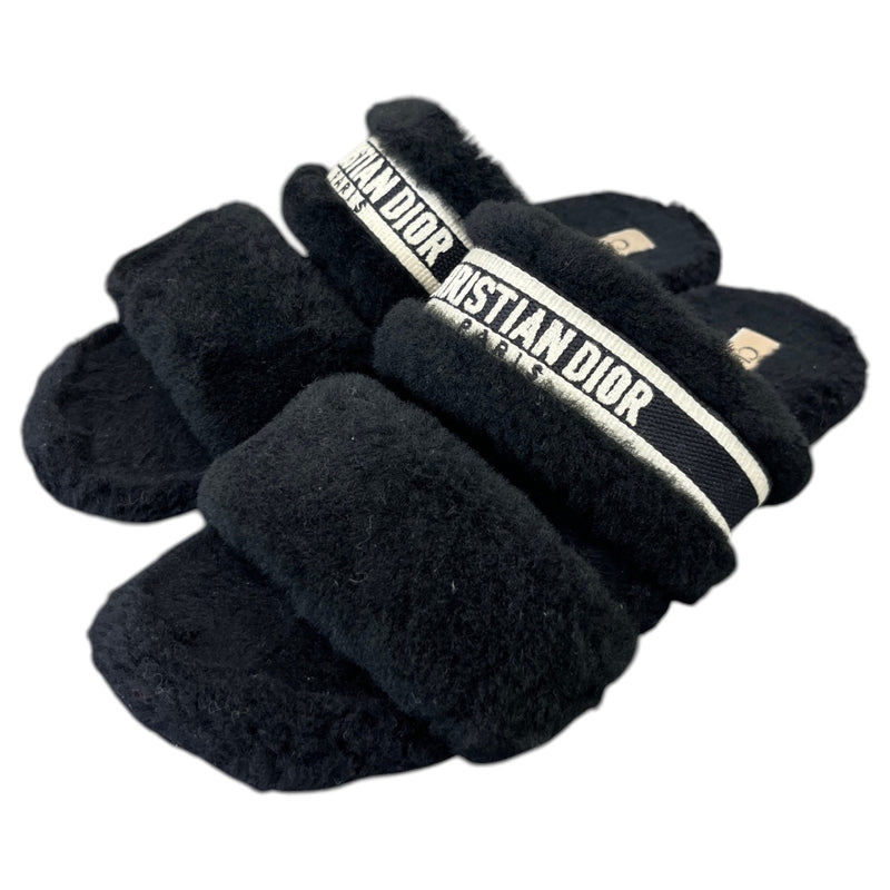 Women's Dway Shearling Slides Black Size UK 3.5 / EU 36.5