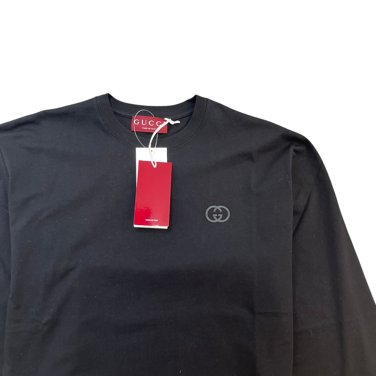 Men's Embroidered Logo Long Sleeve T-Shirt Black Size M - Photo 6