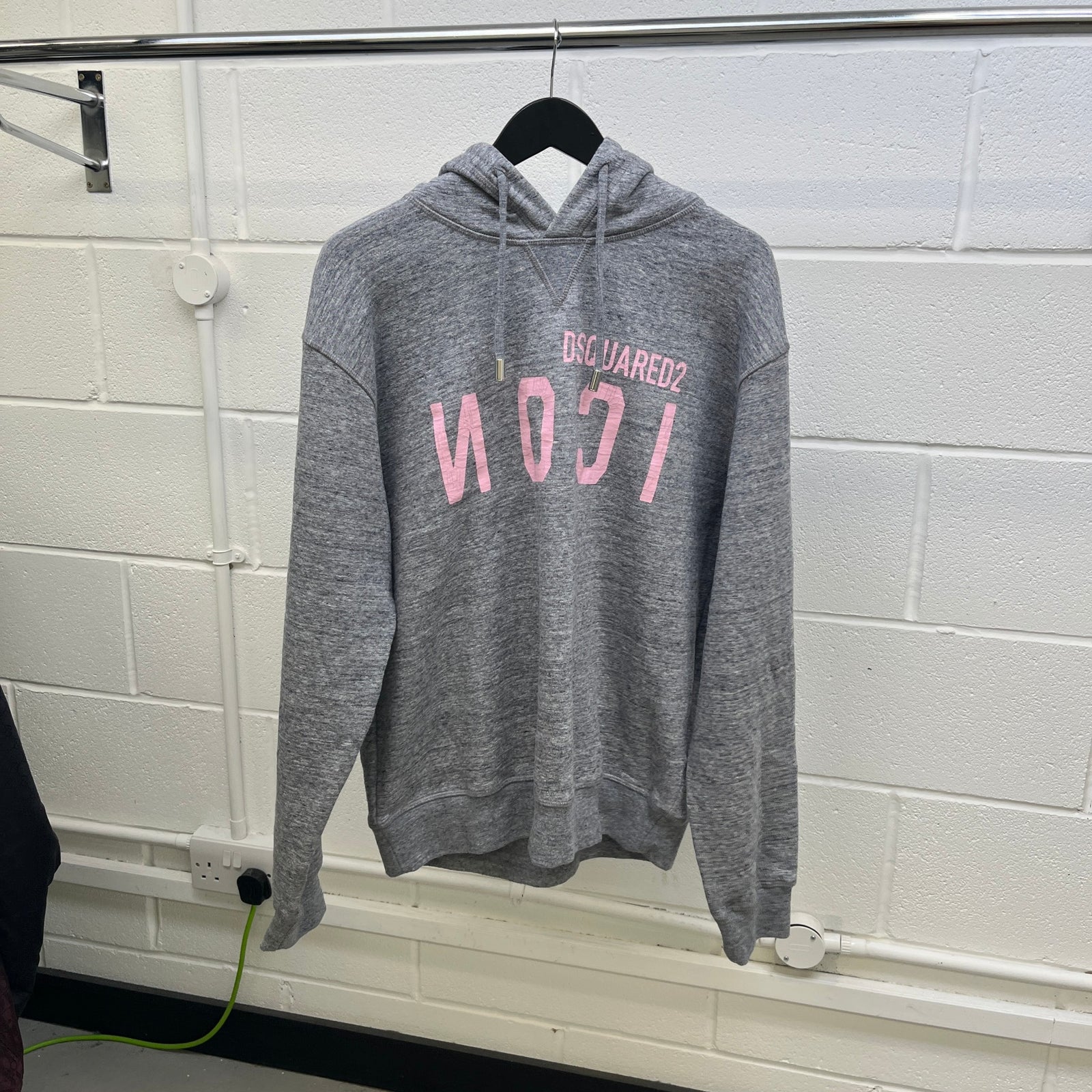 Men's Icon Cracked Logo Hoodie Grey Size XL - Photo 8