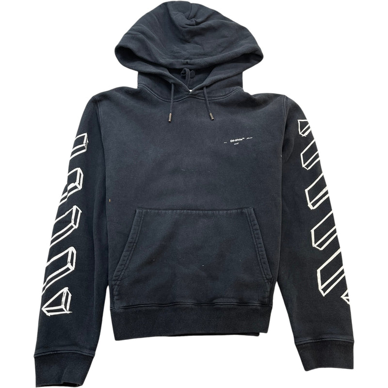 Men's Marker Arrow Print Hoodie Black Size M