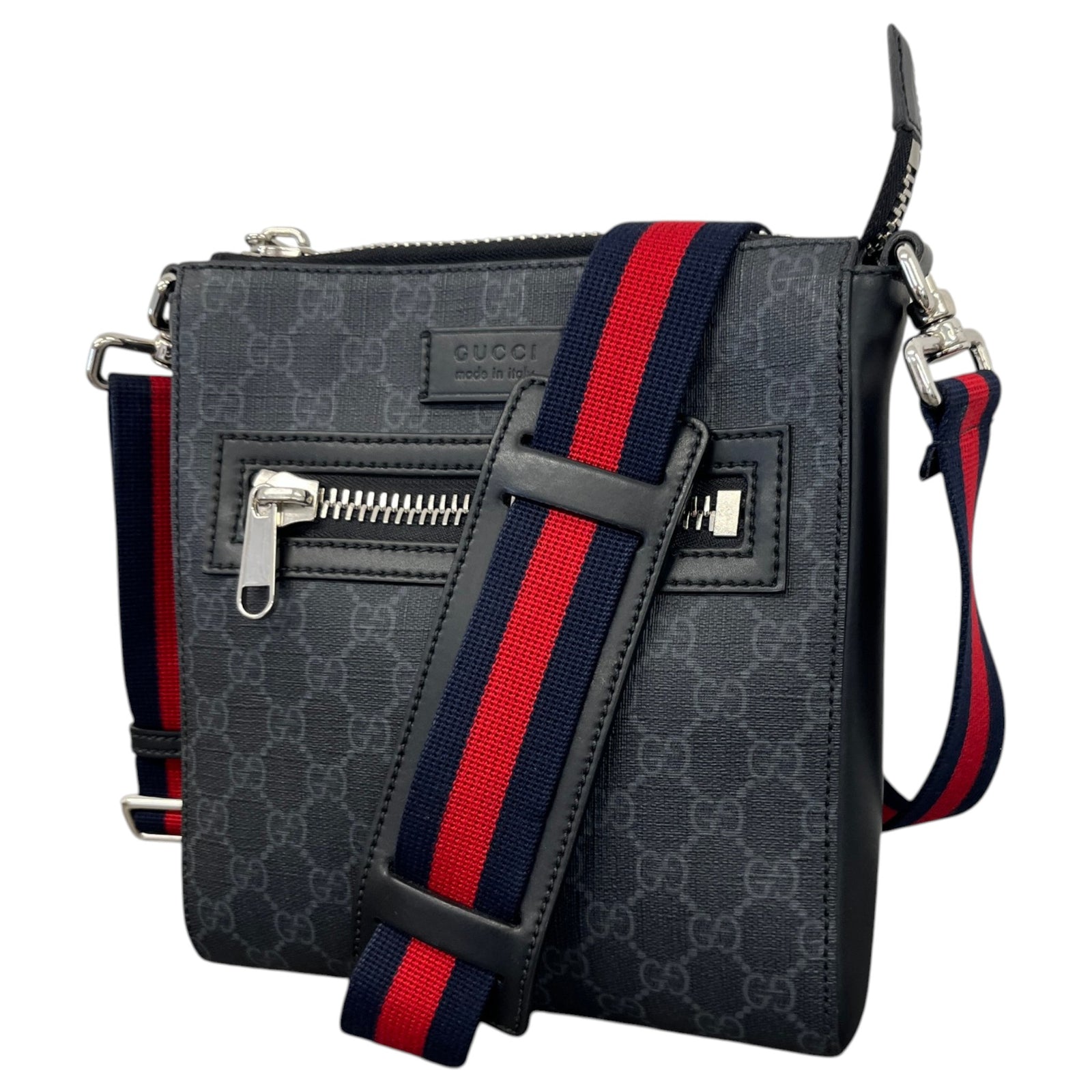 Men's GG Supreme Messenger Bag Black - Photo 5