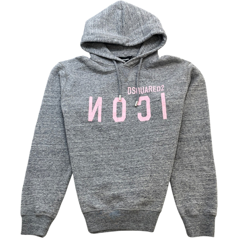 Men's Icon Cracked Logo Hoodie Grey Size XL