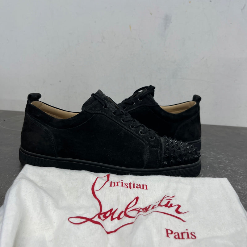 Men's Suede Junior Spikes Low Trainers Black Size UK 11 / EU 45
