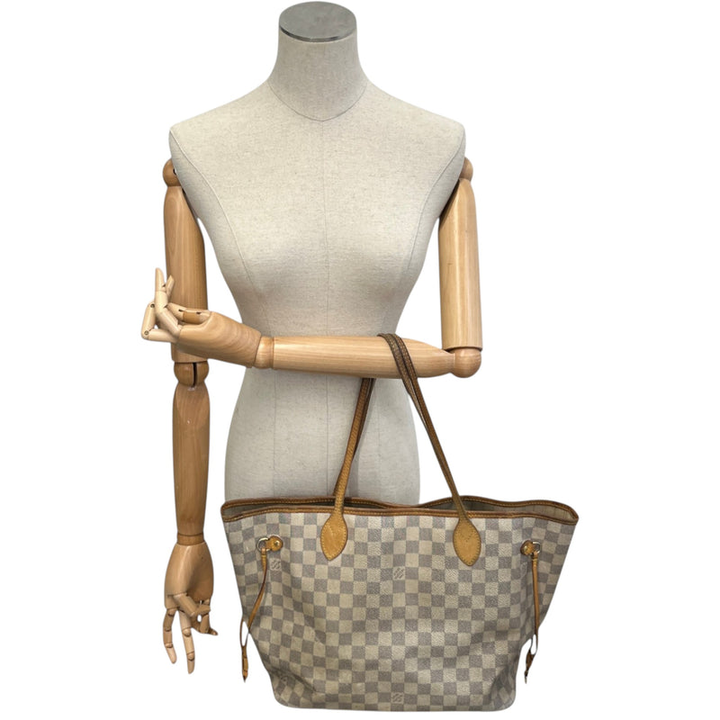 Women's Damier Azur Neverfull Mm Bag Cream