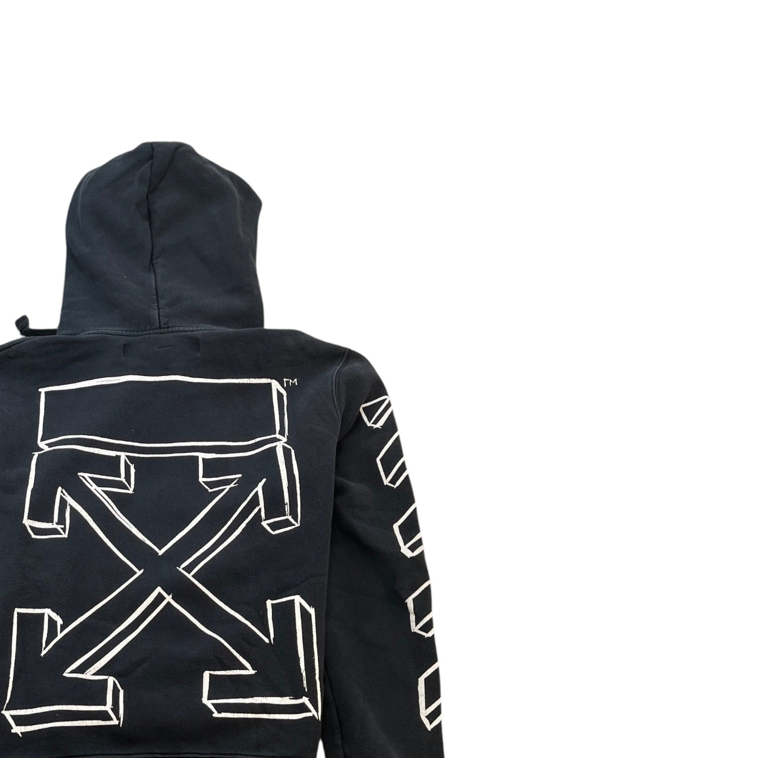 Men's Marker Arrow Print Hoodie Black Size M - Photo 4