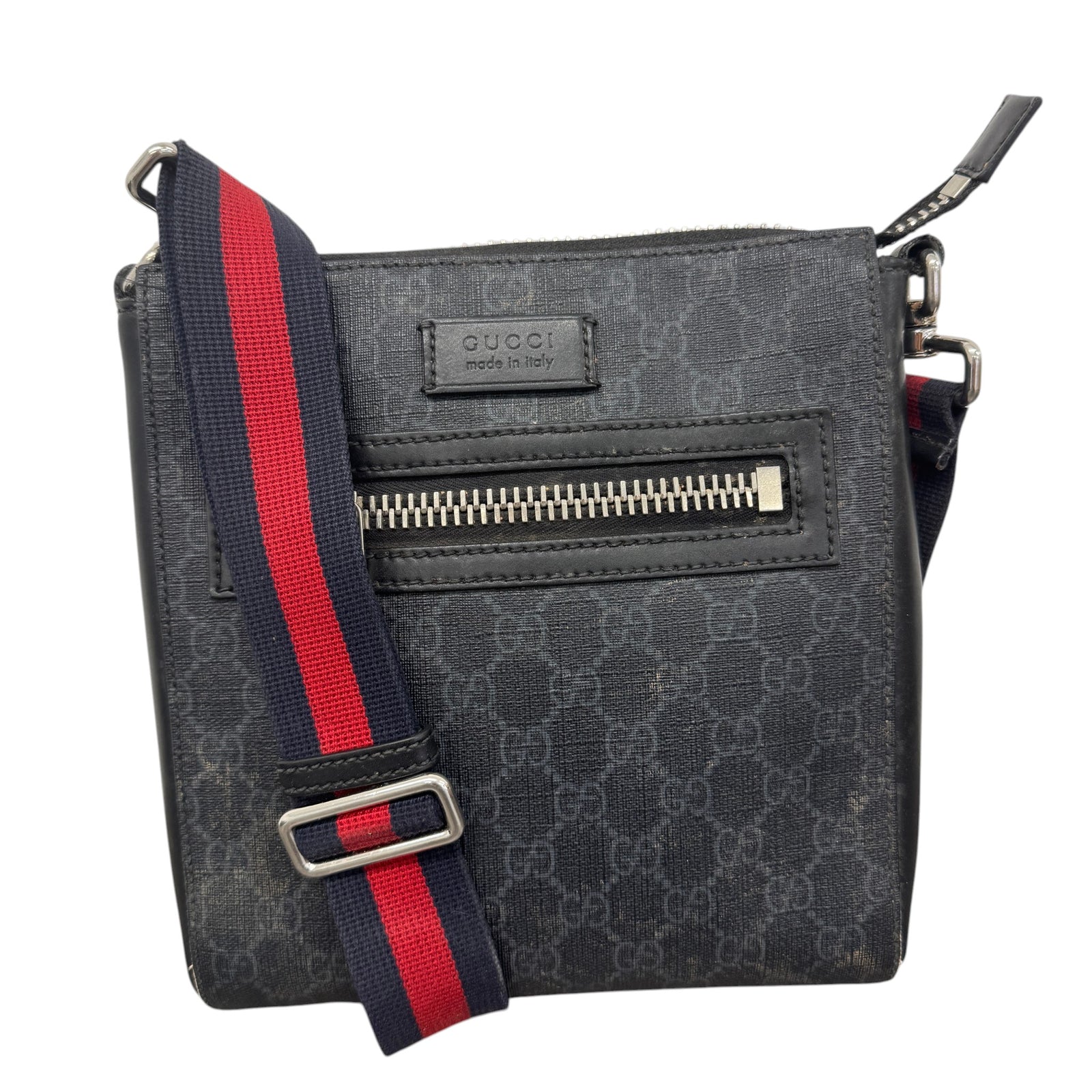 Men's Gg Supreme Messenger Bag Black - Photo 1