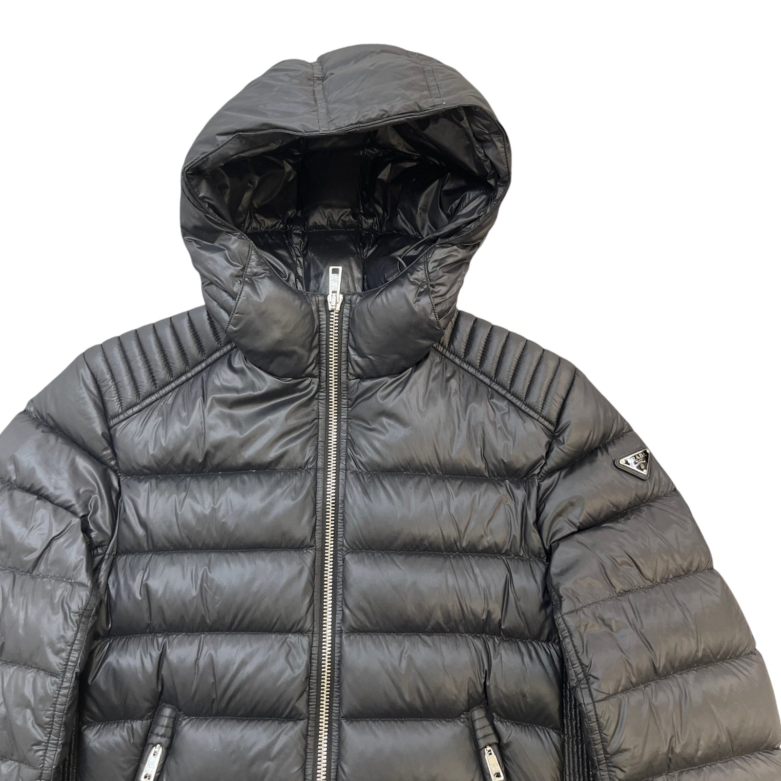 Men's Plaque Logo Down Jacket Black Size M - Photo 3