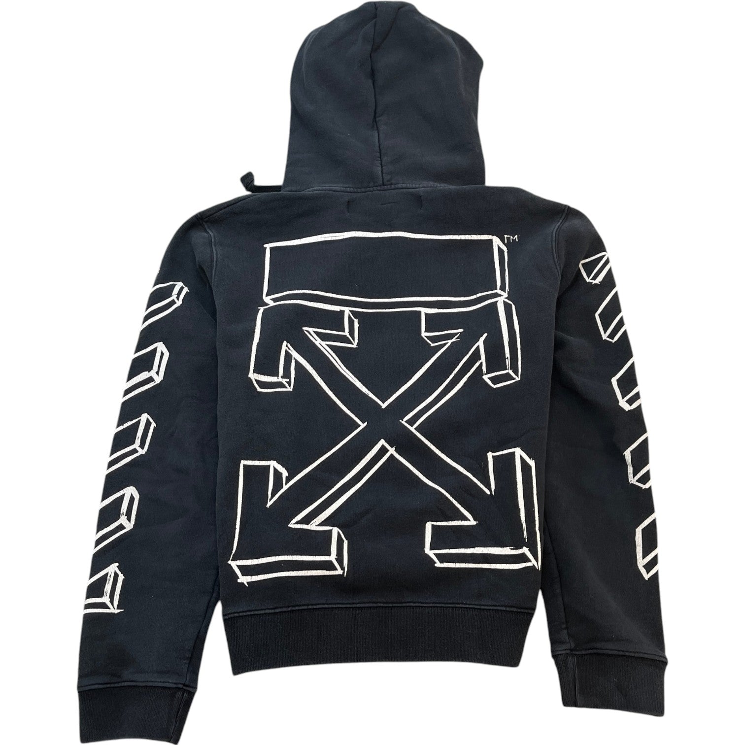 Men's Marker Arrow Print Hoodie Black Size M - Photo 2