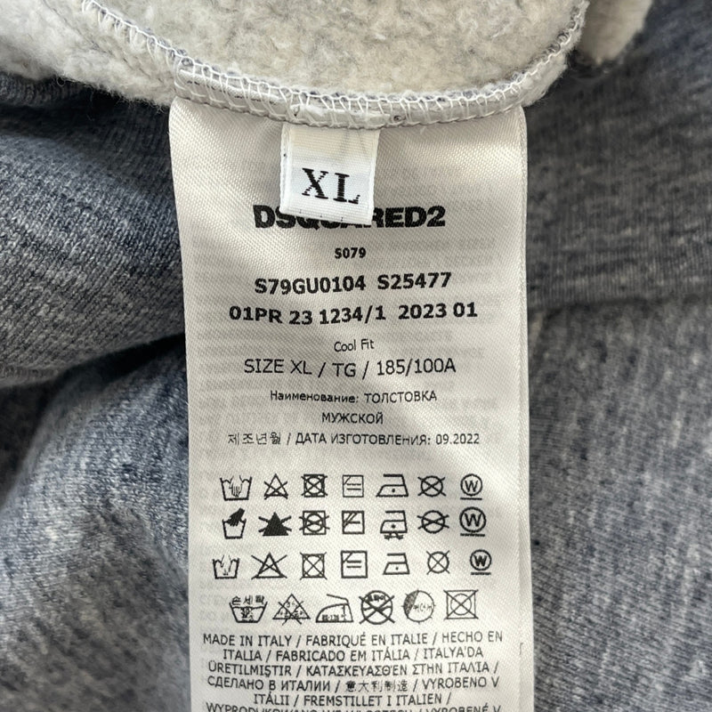 Men's Icon Cracked Logo Hoodie Grey Size XL