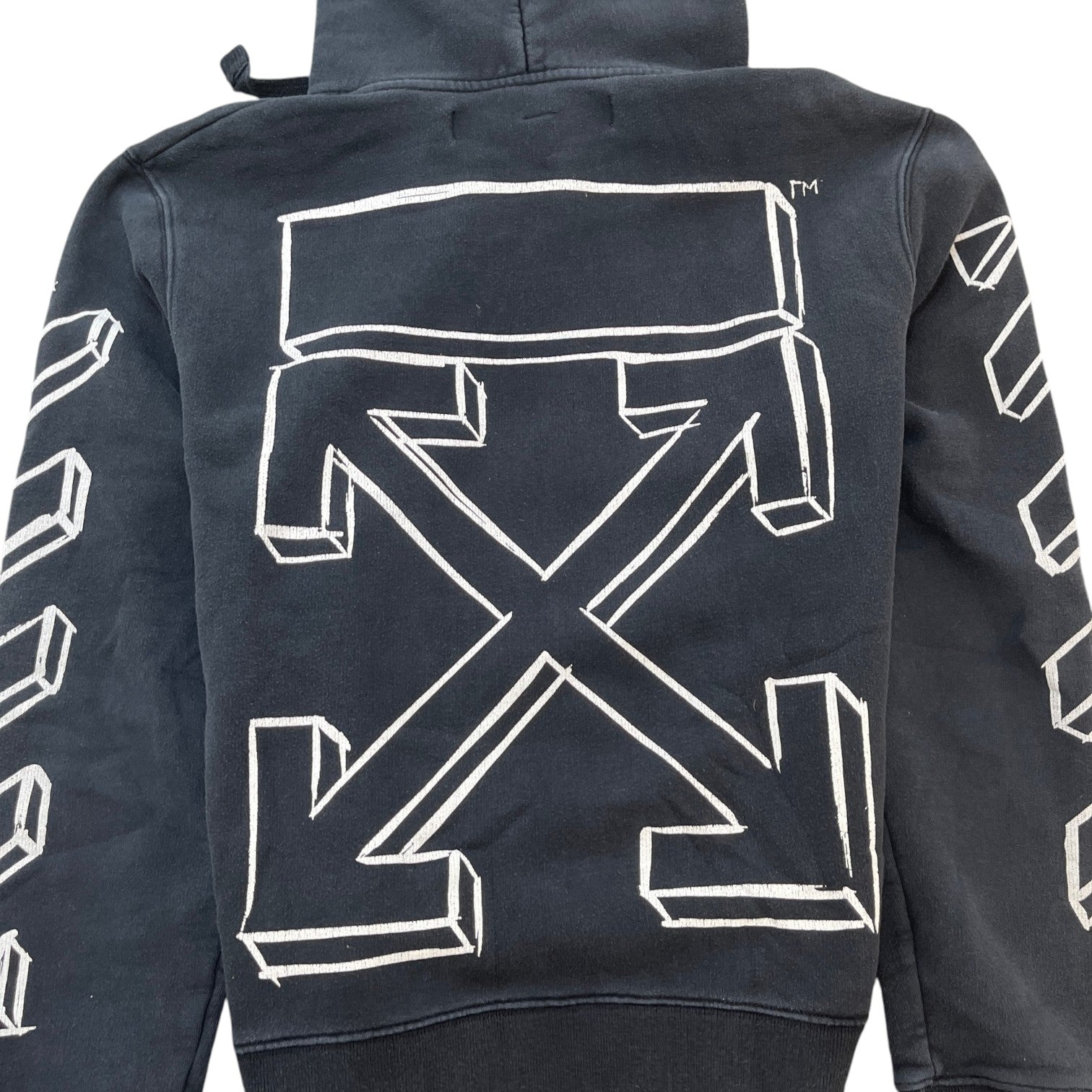 Men's Marker Arrow Print Hoodie Black Size M - Photo 5