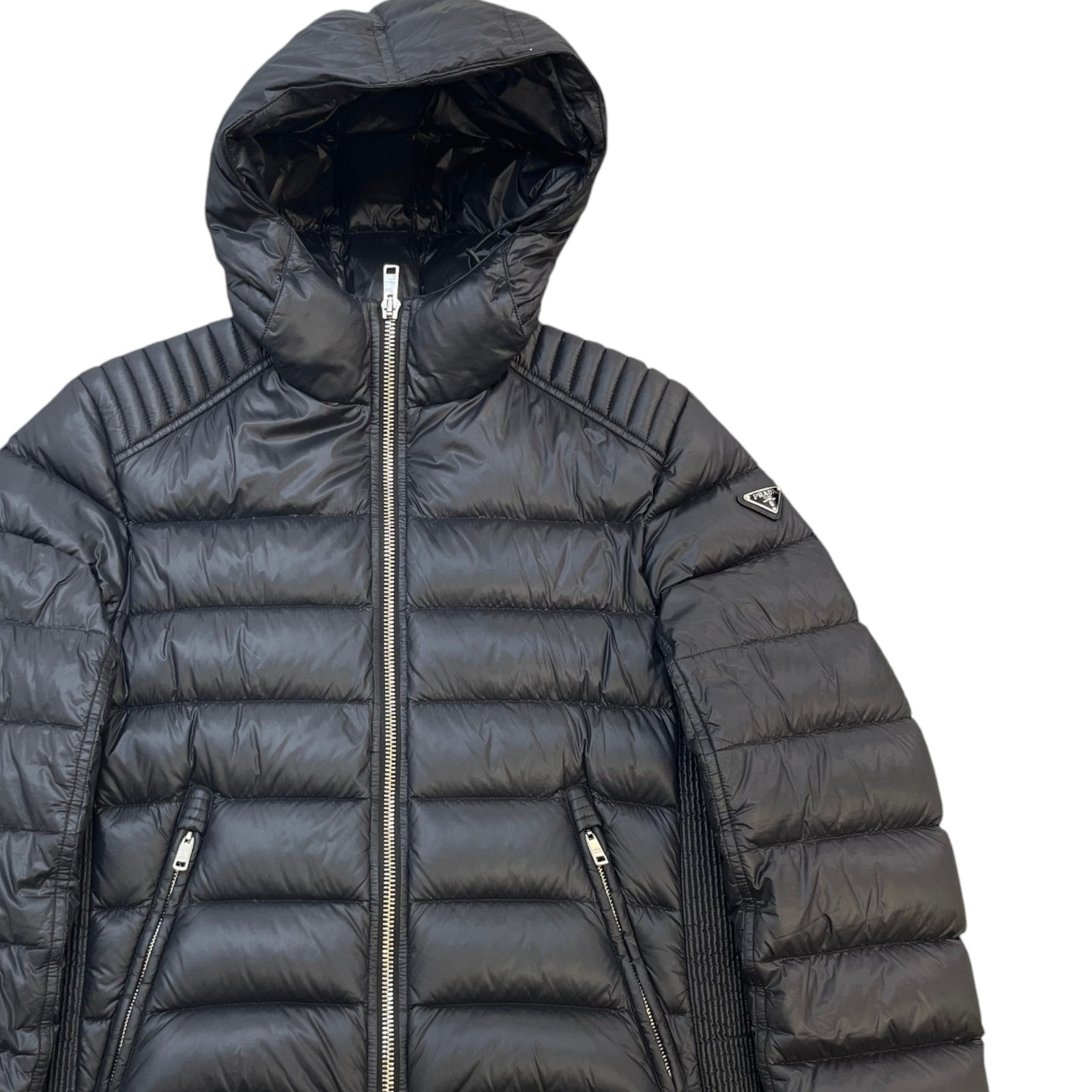 Men's Plaque Logo Down Jacket Black Size M - Photo 4
