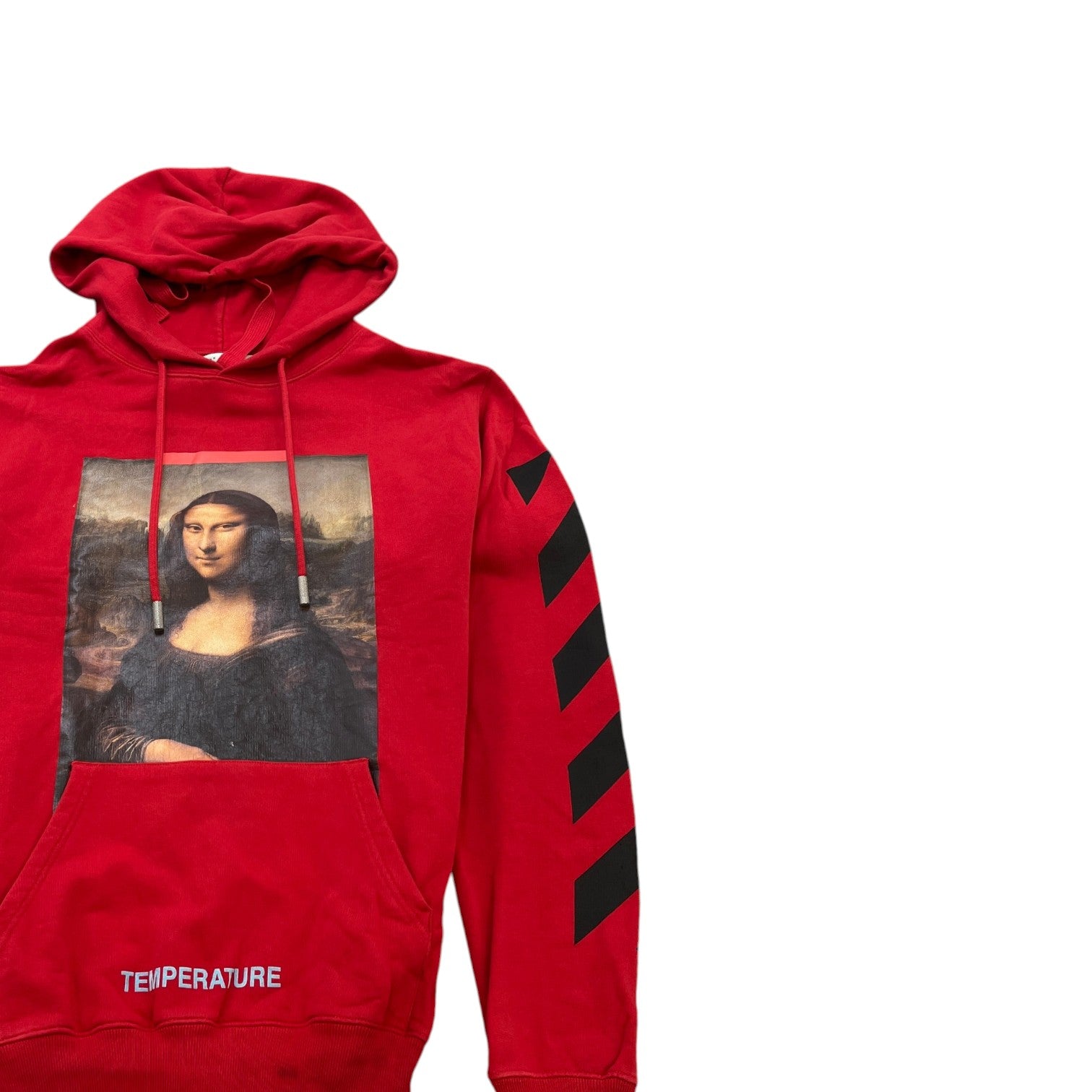 Men's Mona Lisa Print Hoodie Red Size S - Photo 3