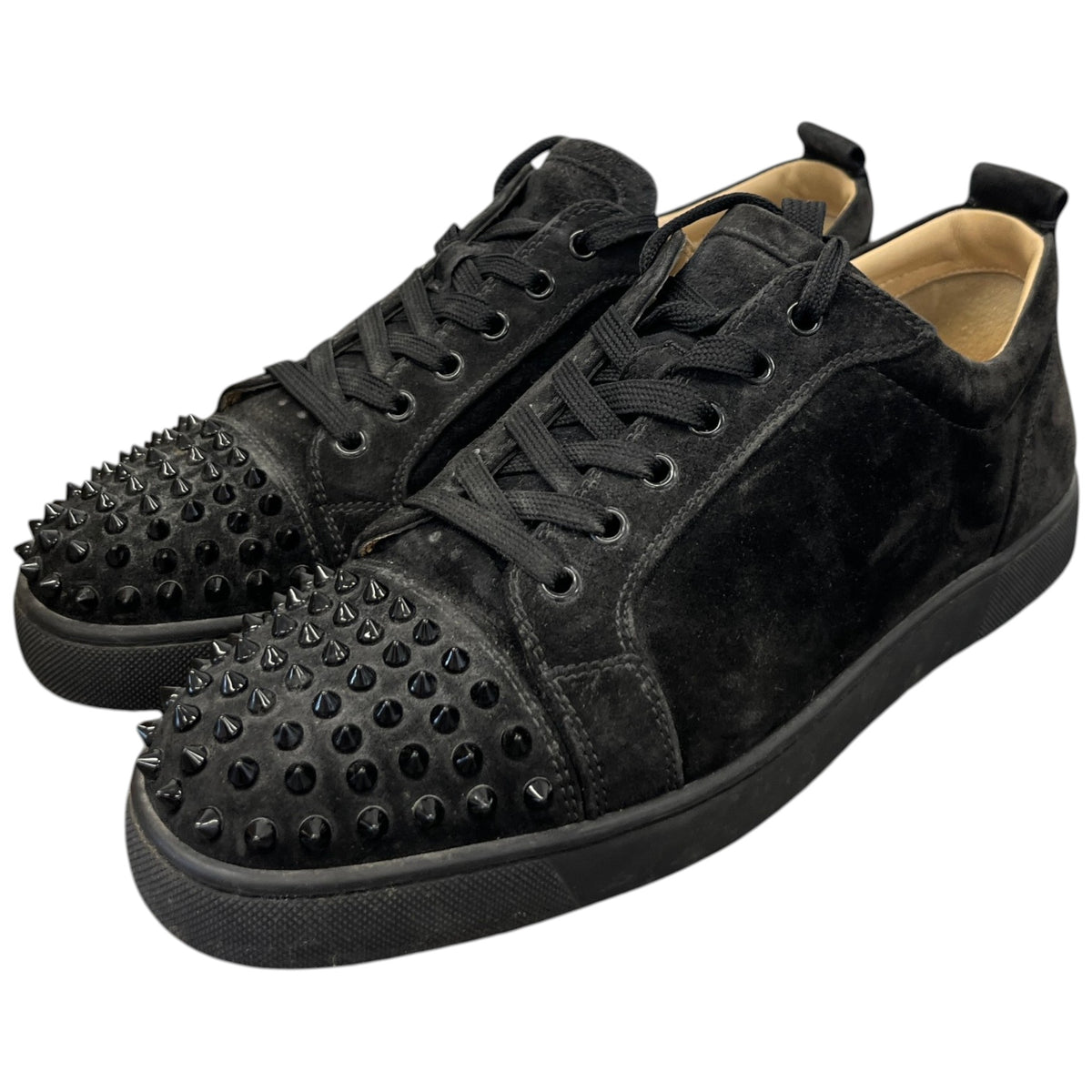 Men's Suede Junior Spikes Low Trainers Black Size UK 11 / EU 45 - Photo 9