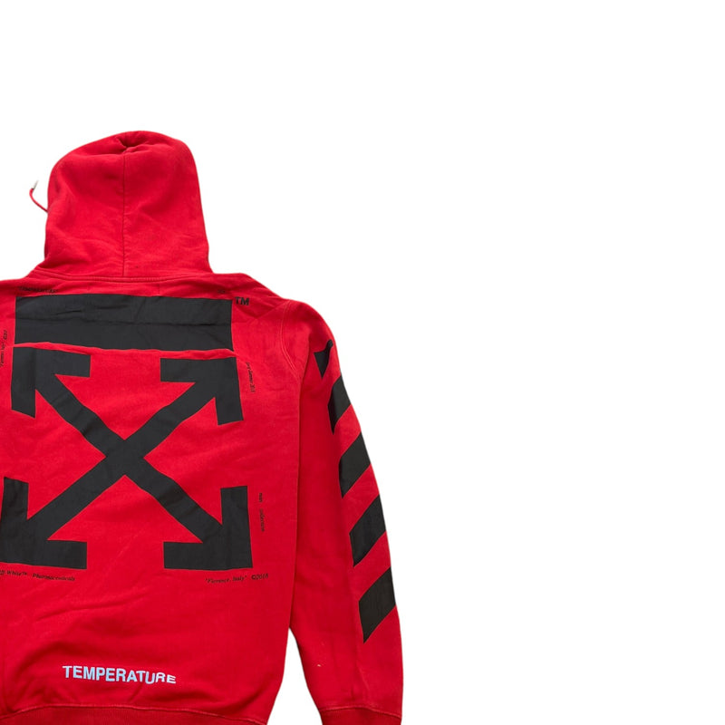 Men's Mona Lisa Print Hoodie Red Size S
