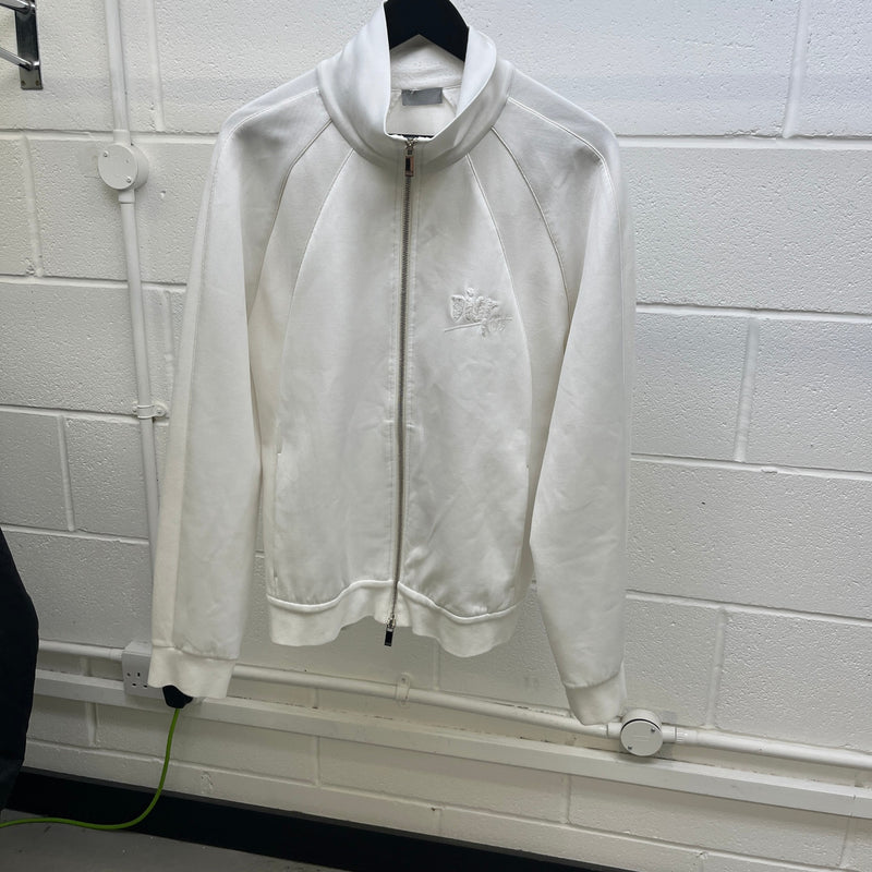 Men's Embroidered Logo Track Jacket White Size XL