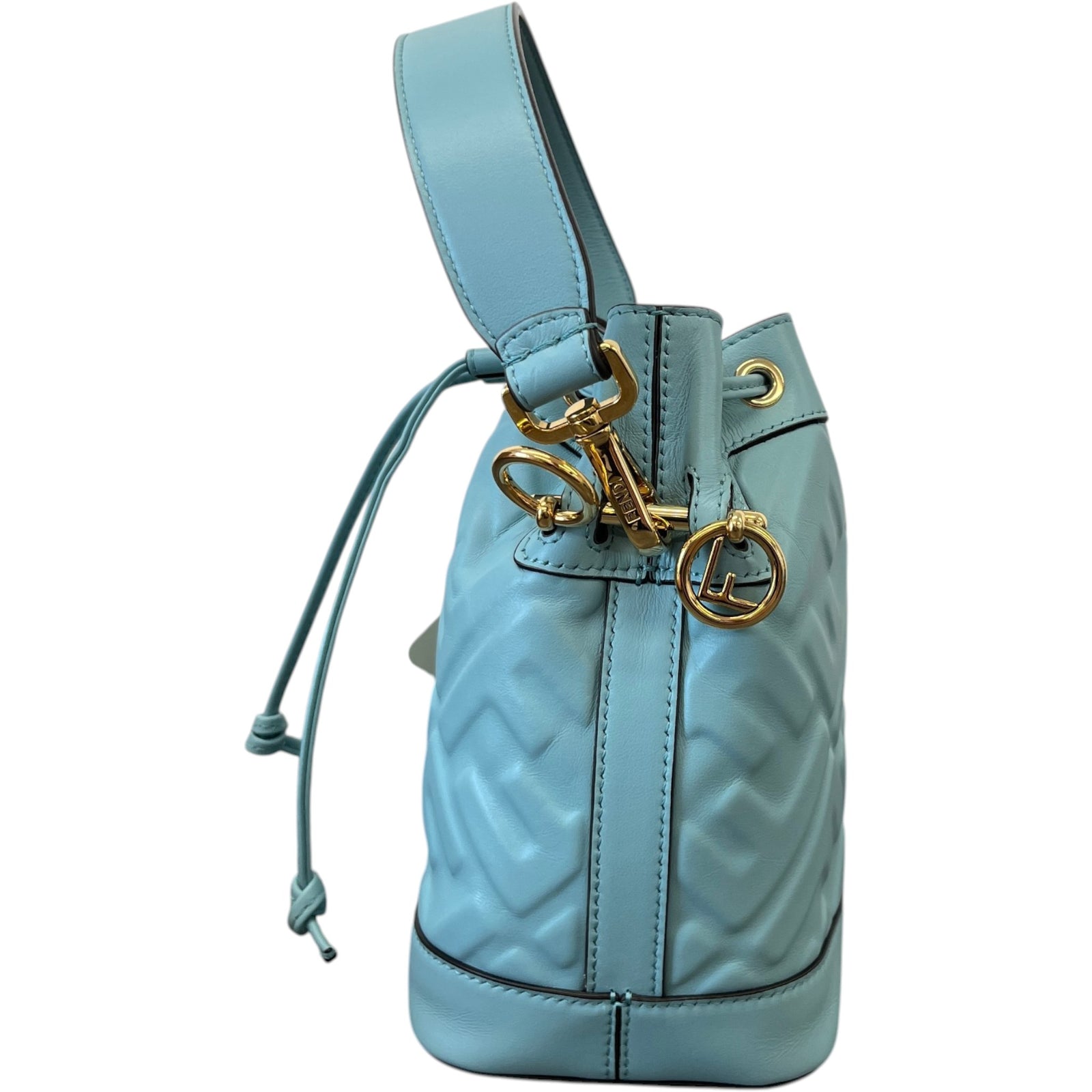 Women's Embossed Mini Mon Tresor Bucket Bag Blue - Photo 6