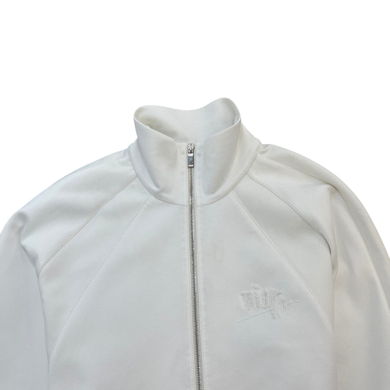 Men's Embroidered Logo Track Jacket White Size XL