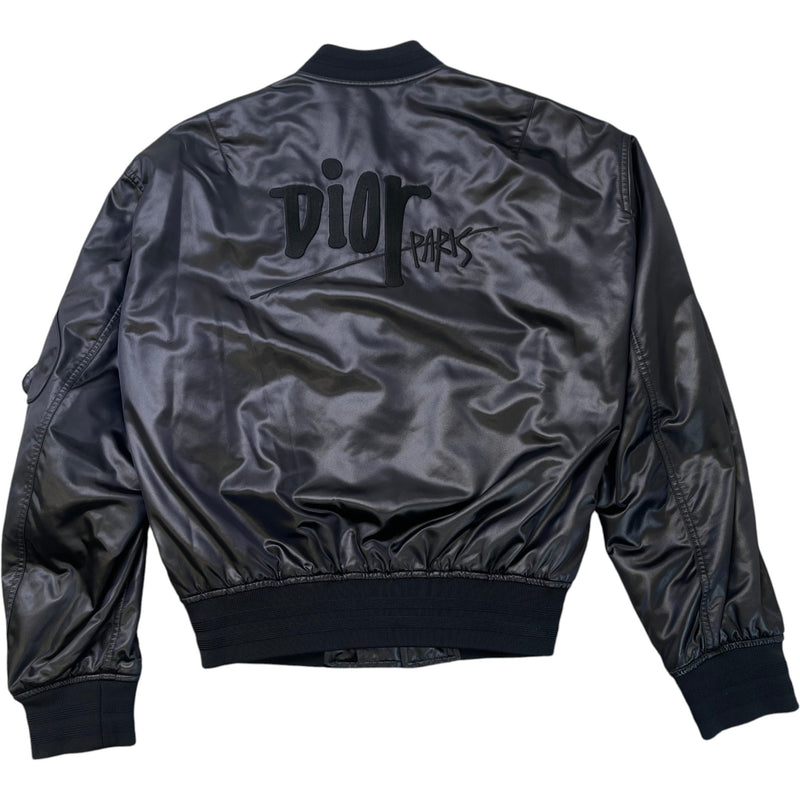 Men's X Stussy Embroidered Bomber Jacket Black Size IT 54 / XXL