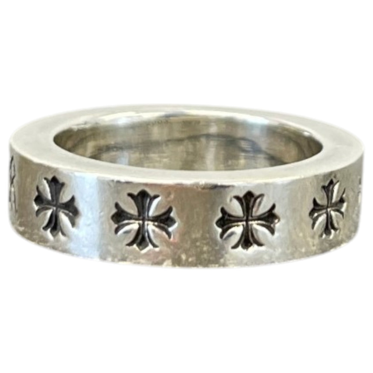 Men's Engraved Forever Lettering Ring Silver Size P - Photo 3