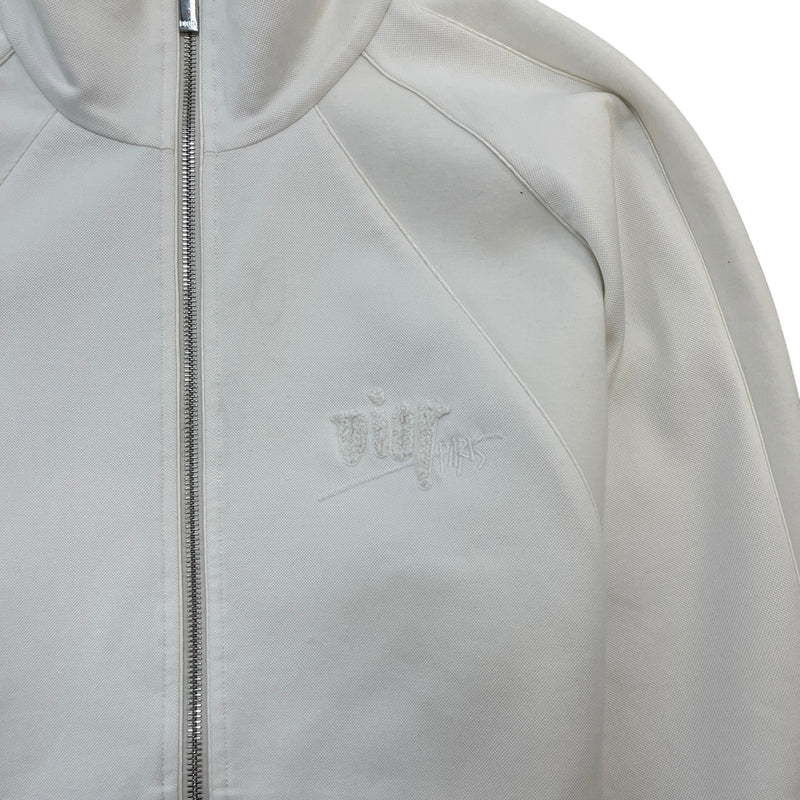 Men's Embroidered Logo Track Jacket White Size XL