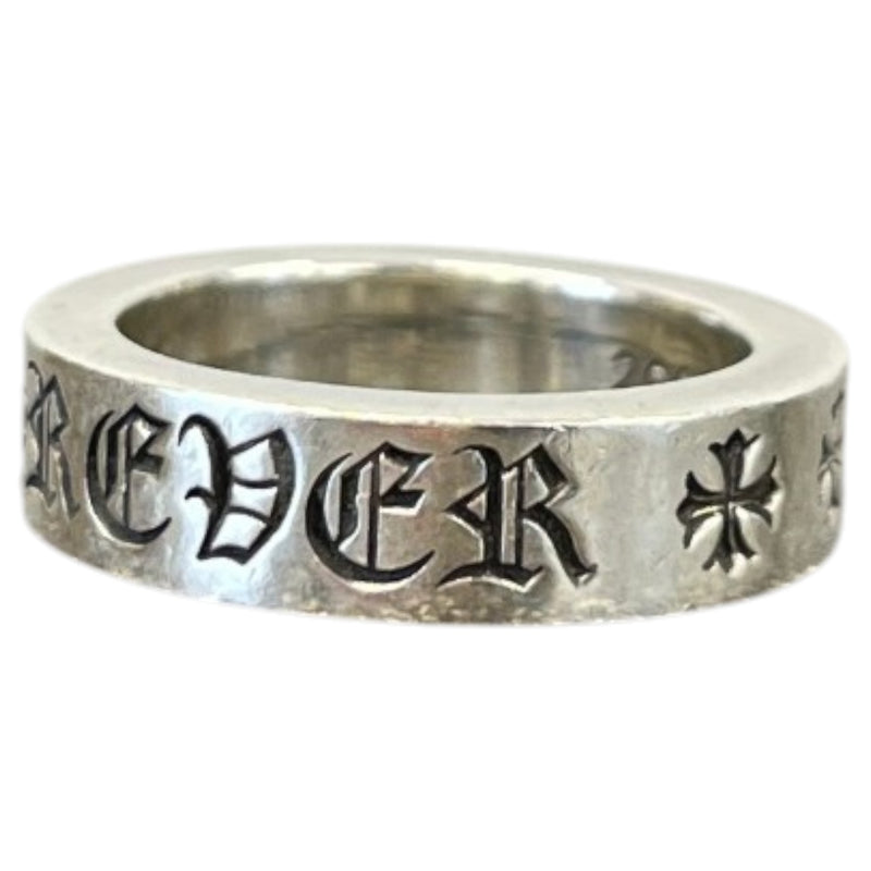 Men's Engraved Forever Lettering Ring Silver Size P