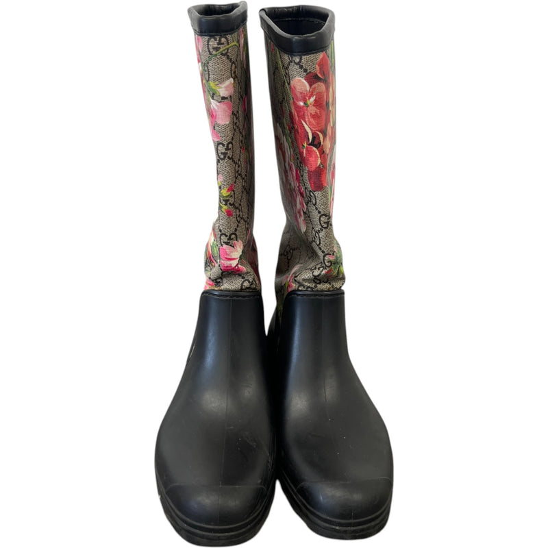 Women's Gg Blooms Rain Boots Black Size EU 38 / UK 5