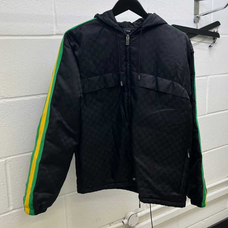 Men's GG Monogram Stripe Tape Jacket Black Size M