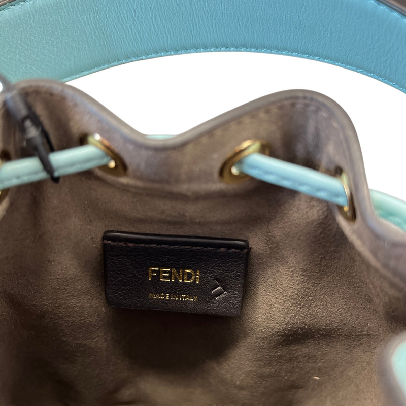 Women's Embossed Mini Mon Tresor Bucket Bag Blue