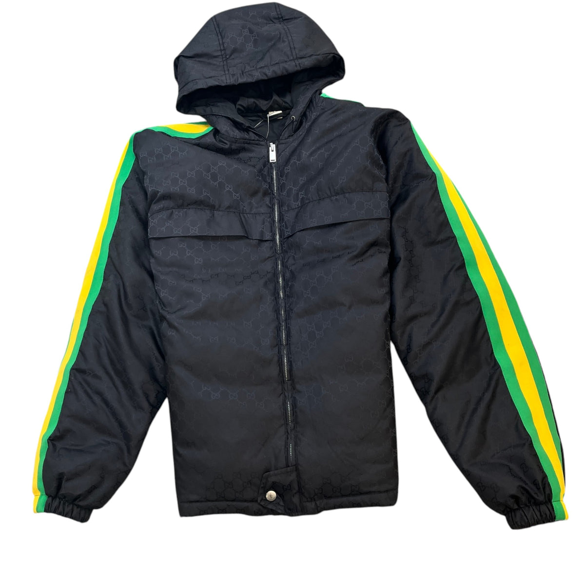 Men's GG Monogram Stripe Tape Jacket Black Size M - Photo 1