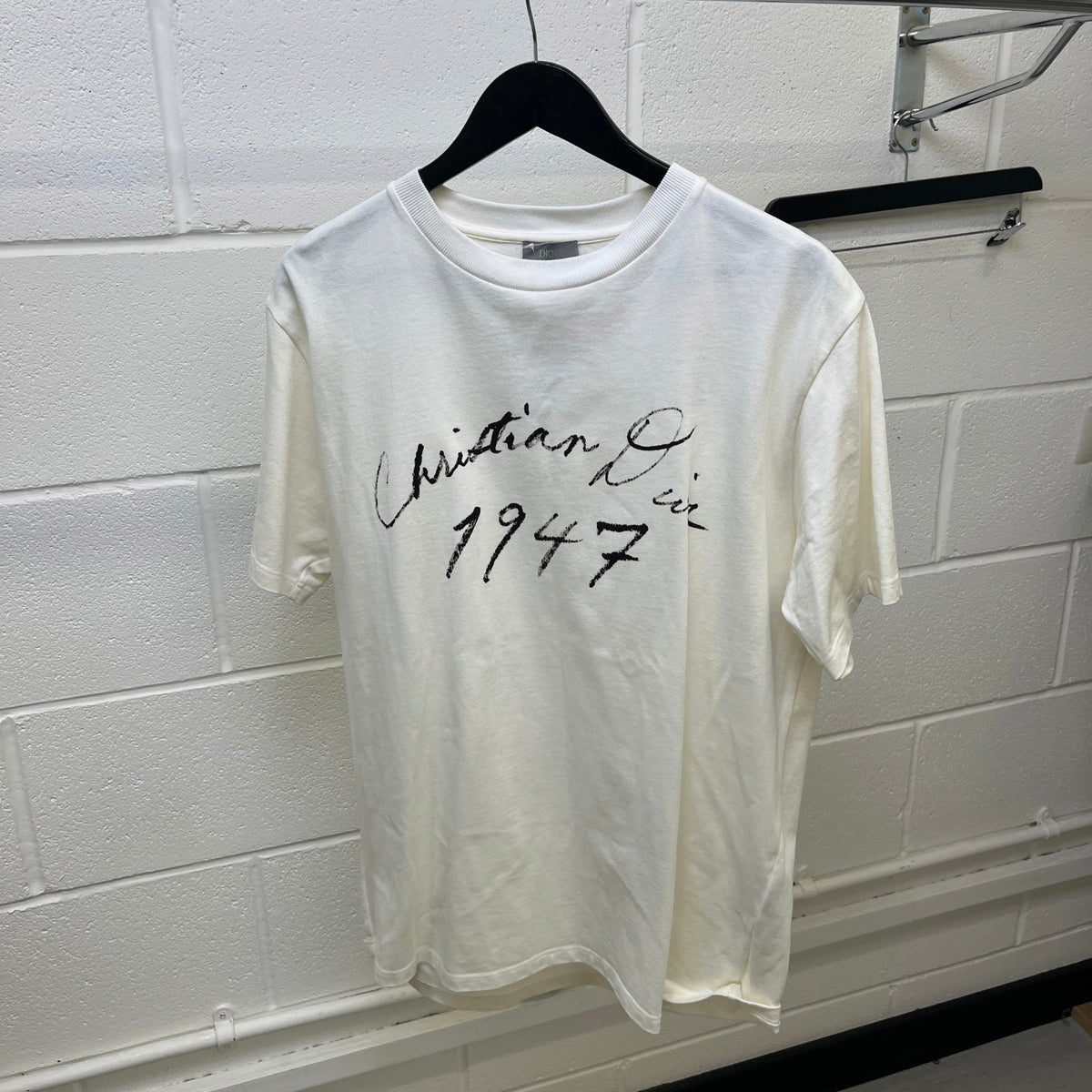 Men's Handwritten 1947 T-Shirt White Size L - Photo 6