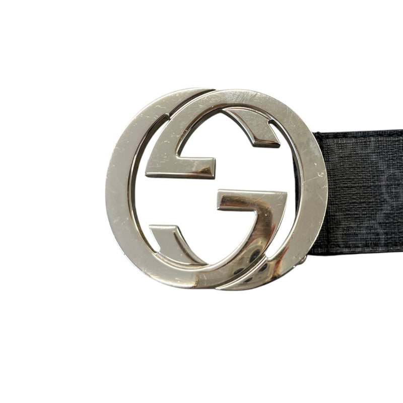 Men's Interlocking G Belt Black Size Waist 28"