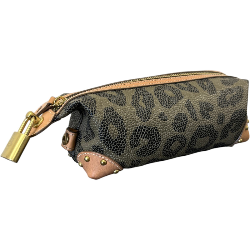 Women's Leopard Makeup/Pencil Case Pouch Brown