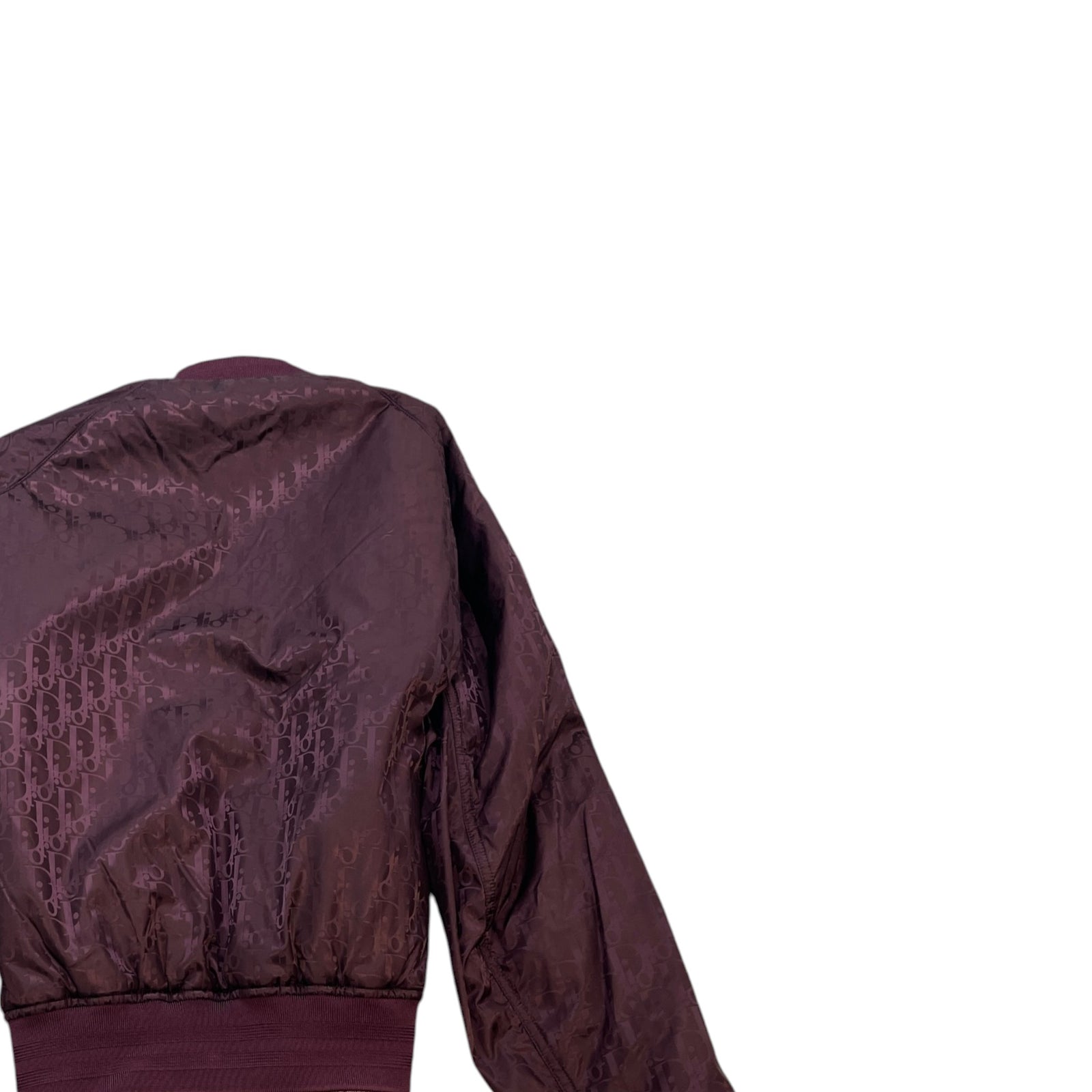 Men's Oblique Reversible Bomber Jacket Burgundy Size L - Photo 7