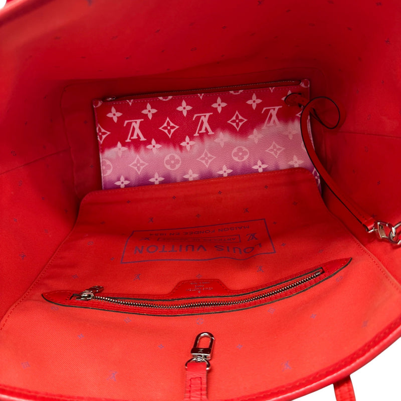 Women's Monogram Escale Neverfull MM Handbag Red