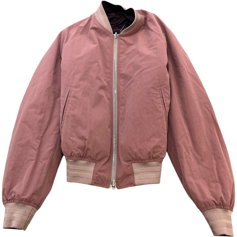 Men's Oblique Reversible Bomber Jacket Burgundy Size L